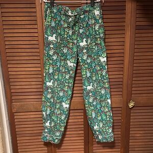 Printfresh Juniper Green Unicorn’s Garden Pajama Pants M